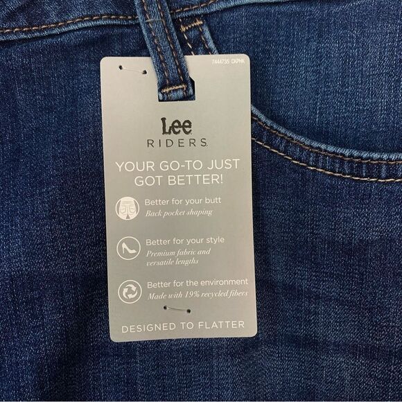 Lee Riders Mid-Rise Bermuda Medium Wash Denim Shorts NWT - Picture 7 of 12